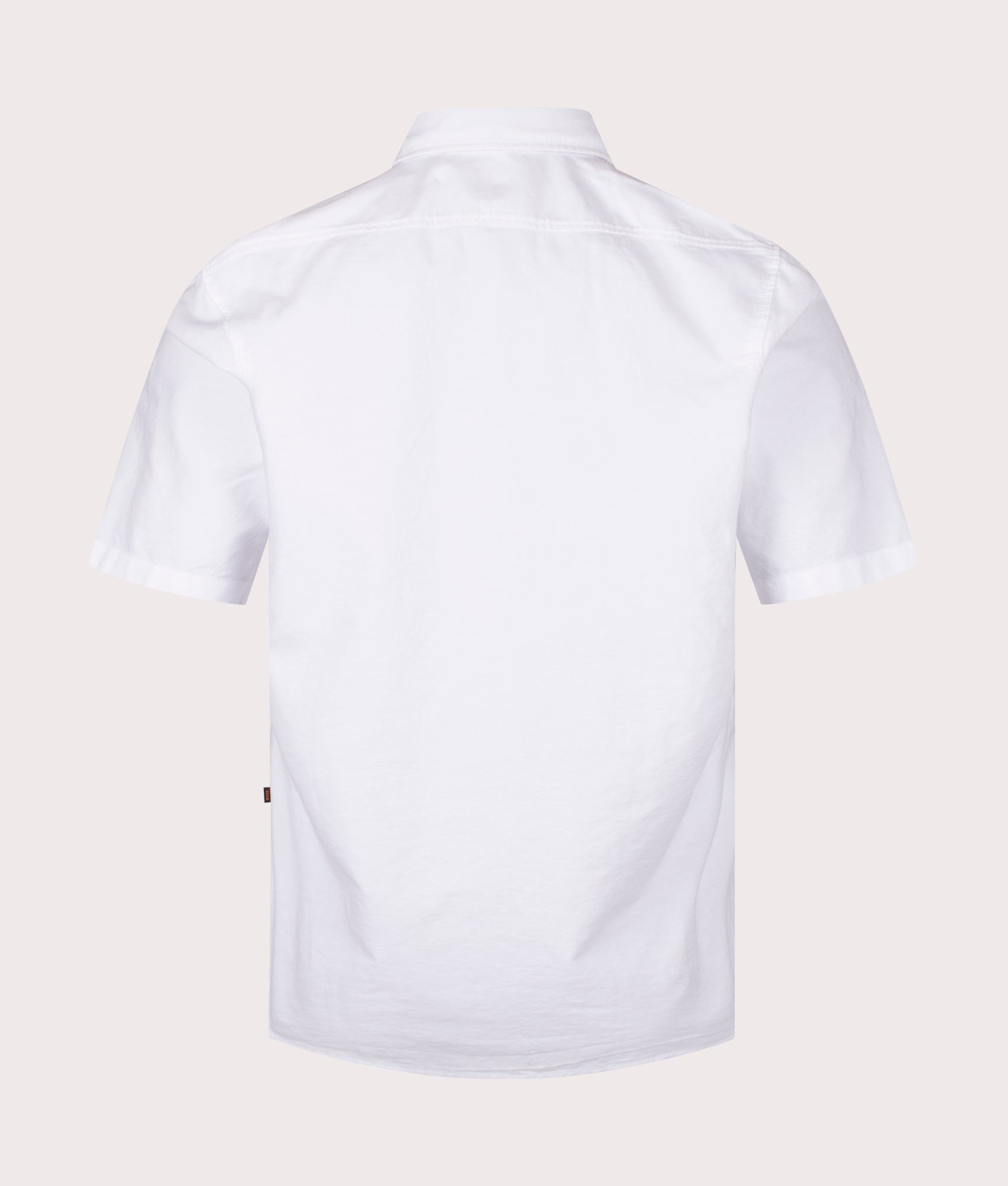 BOSS Rash Short Sleeve Shirt in White at EQVVS. Back Shot.