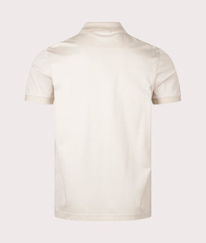 BOSS Philix Pima Polo Shirt in Open Beige. Shot at EQVVS. Back shot 