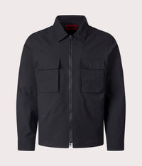 Relaxed Fit Eselio Zip Overshirt: 001 Black 
