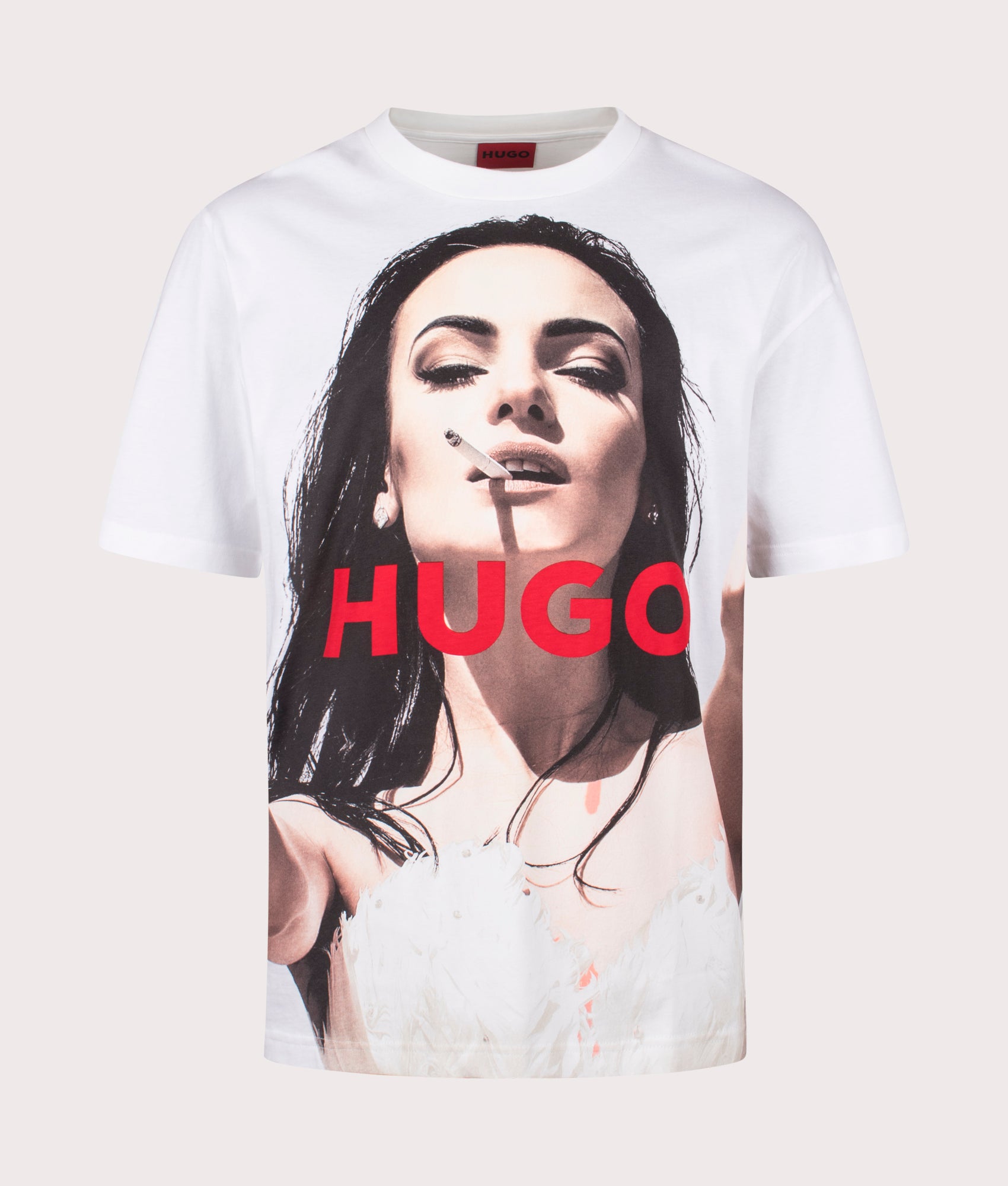 HUGO Duwedie T-Shirt in White. Shot at EQVVS. Front shot