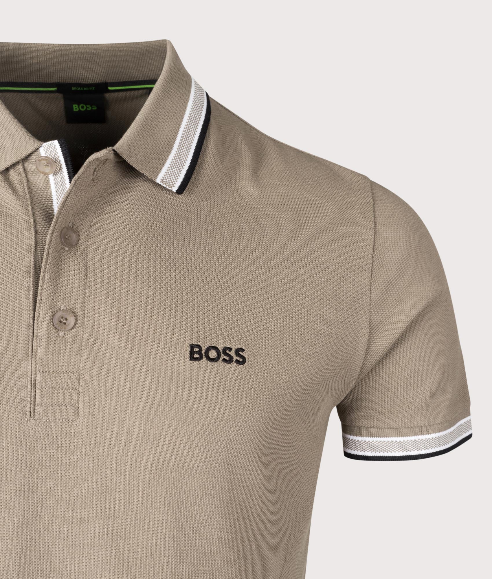 Open Green Paddy Polo Shirt by BOSS. Shot at EQVVS. 