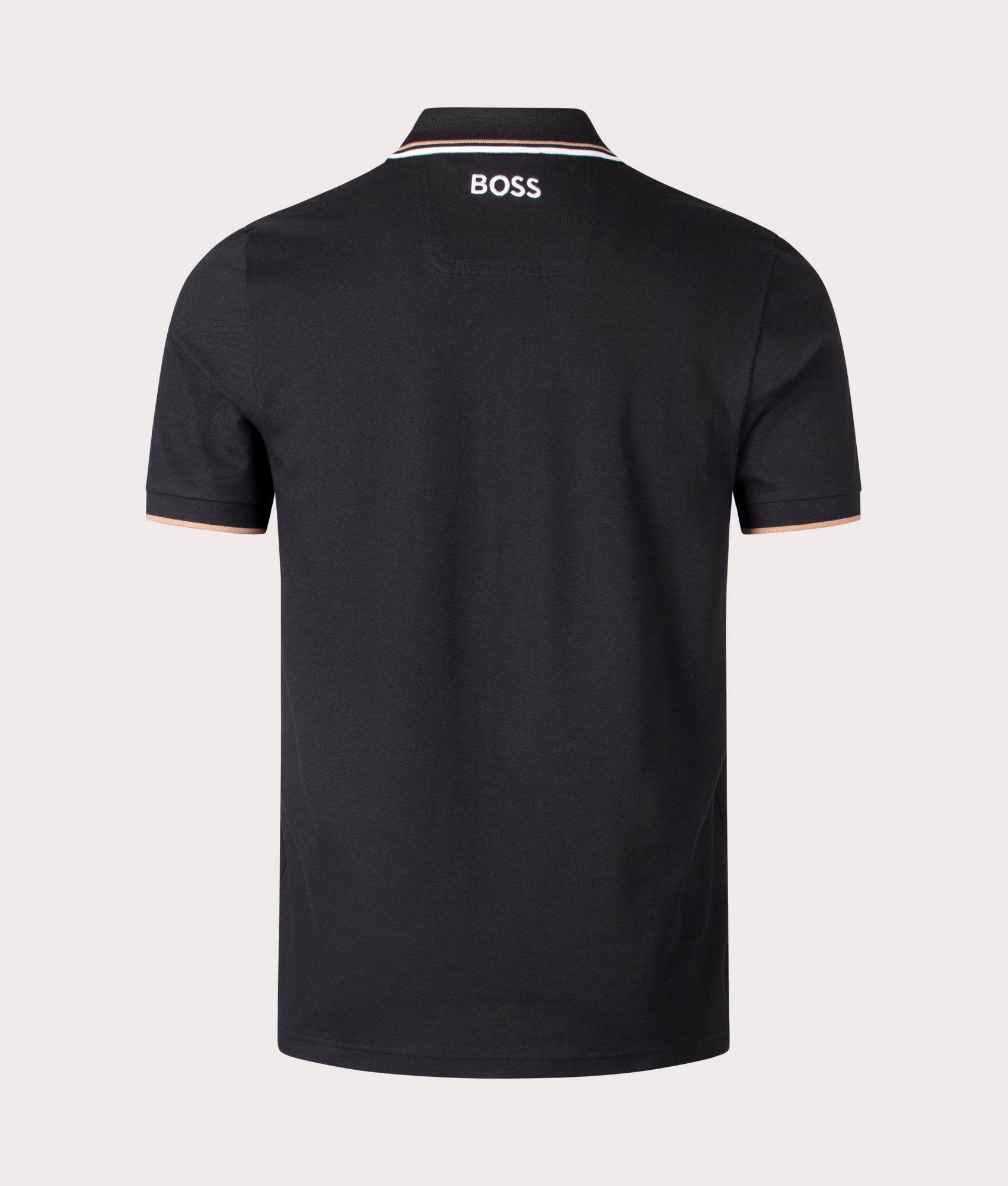 BOSS Paddy Pro Polo Shirt in Black. EQVVS Back Shot.