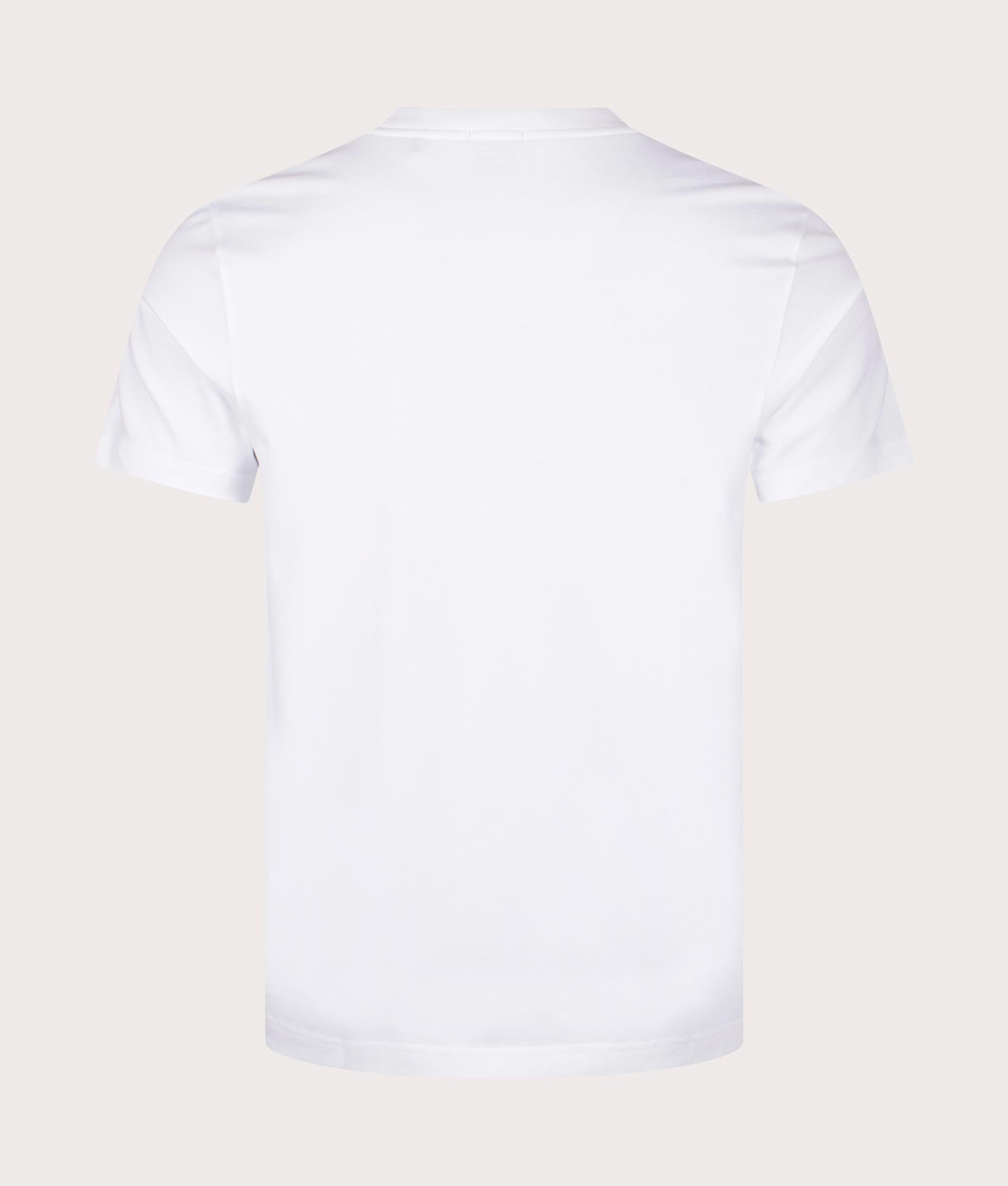 BOSS Crew Neck Tee T-Shirt in Natural White. EQVVS back shot.