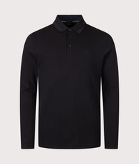 Regular Fit Plisy Long Sleeve Polo Shirt: 009 Black 