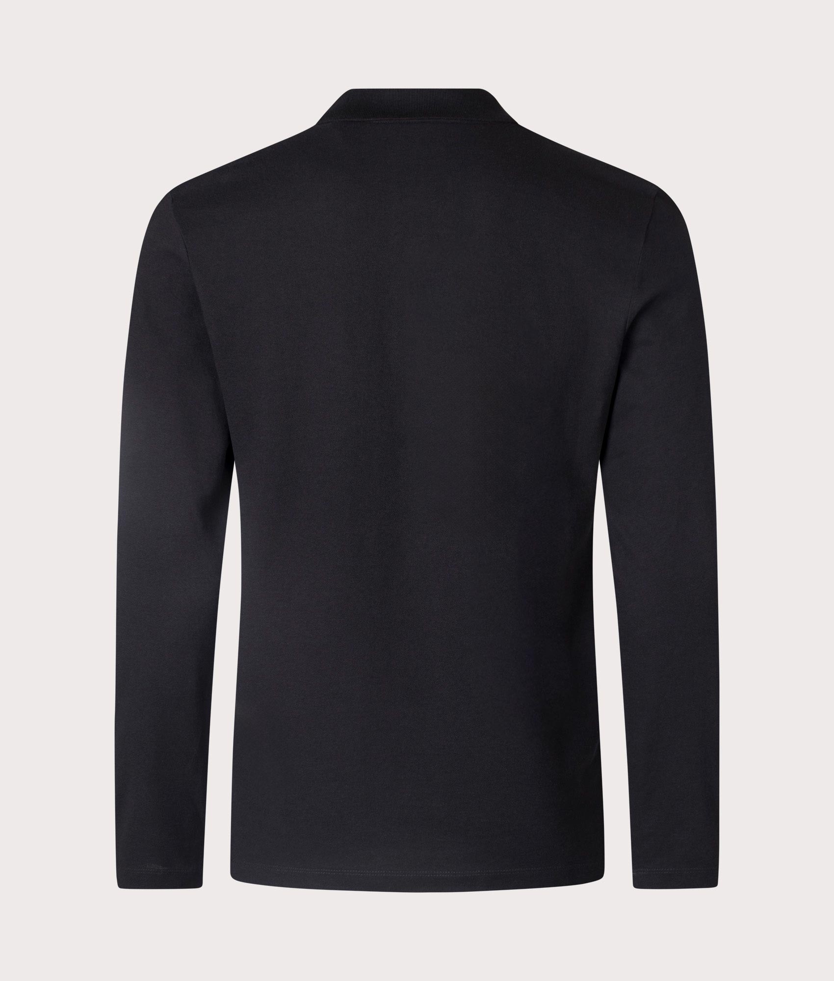 Derrikos Polo Shirt in Black from HUGO. Back angle shot at EQVVS.