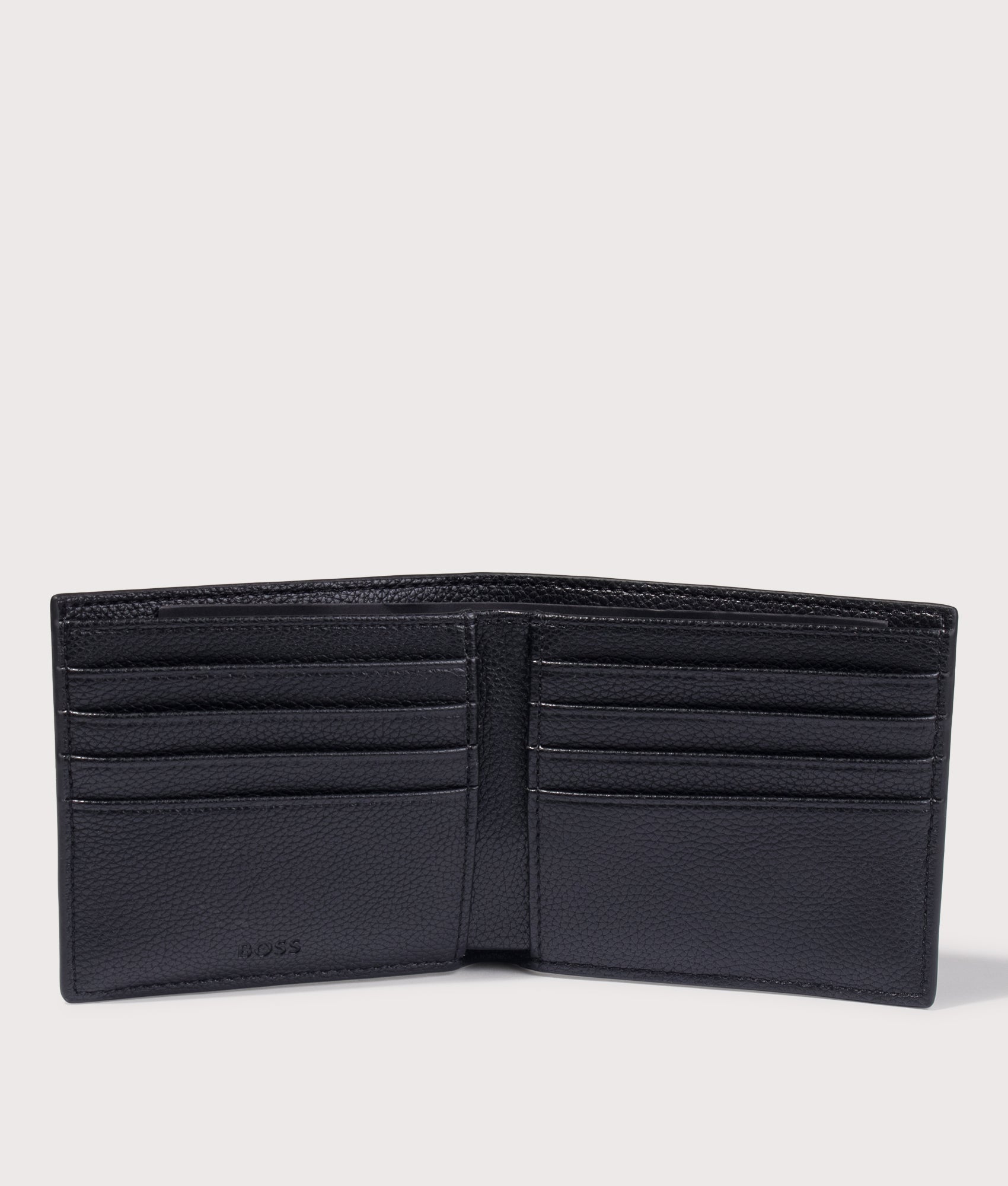 Ray Wallet in Black by BOSS. Shot by EQVVS. Internal shot.