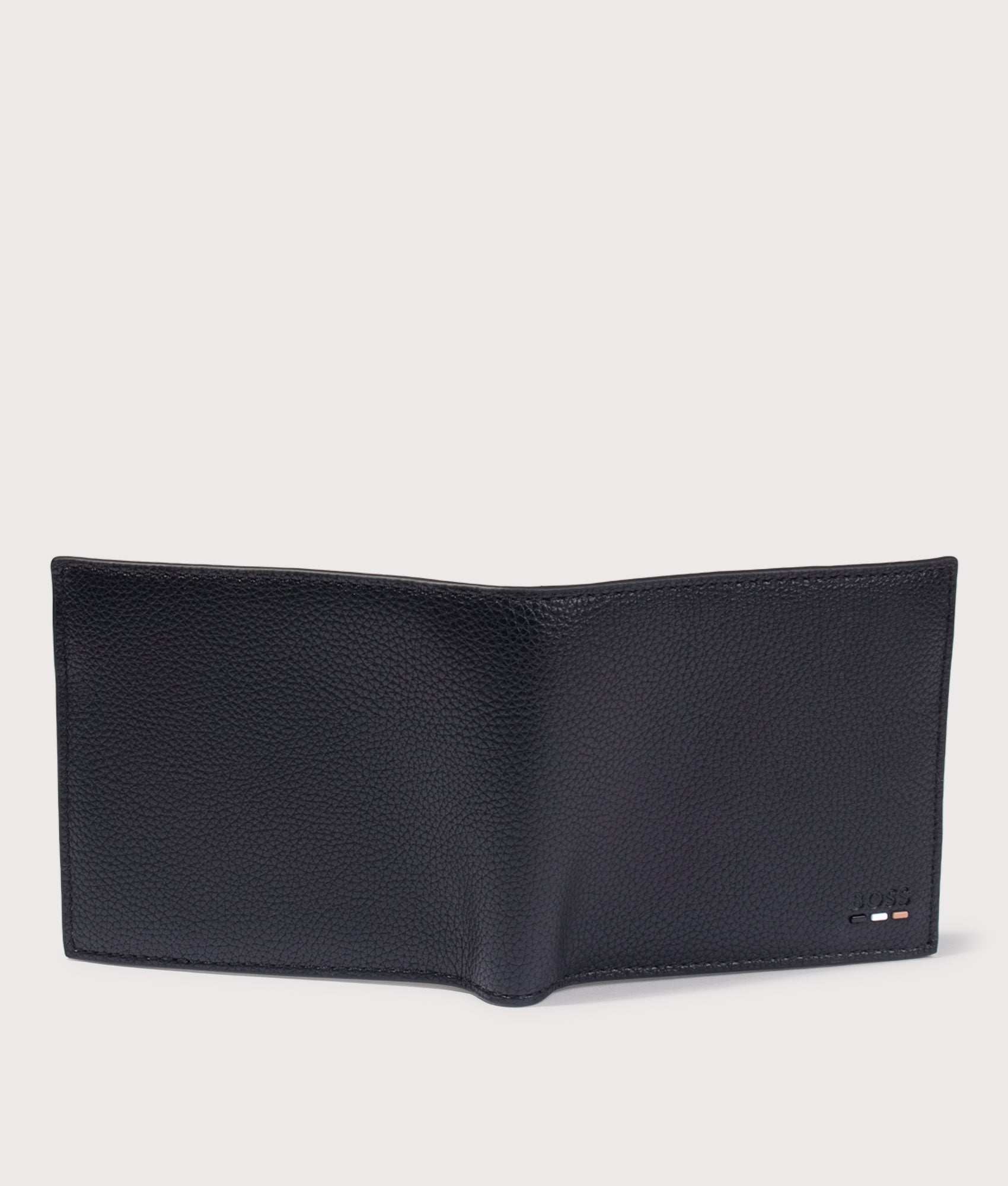 Ray Wallet in Black by BOSS. Shot by EQVVS. Reverse shot.
