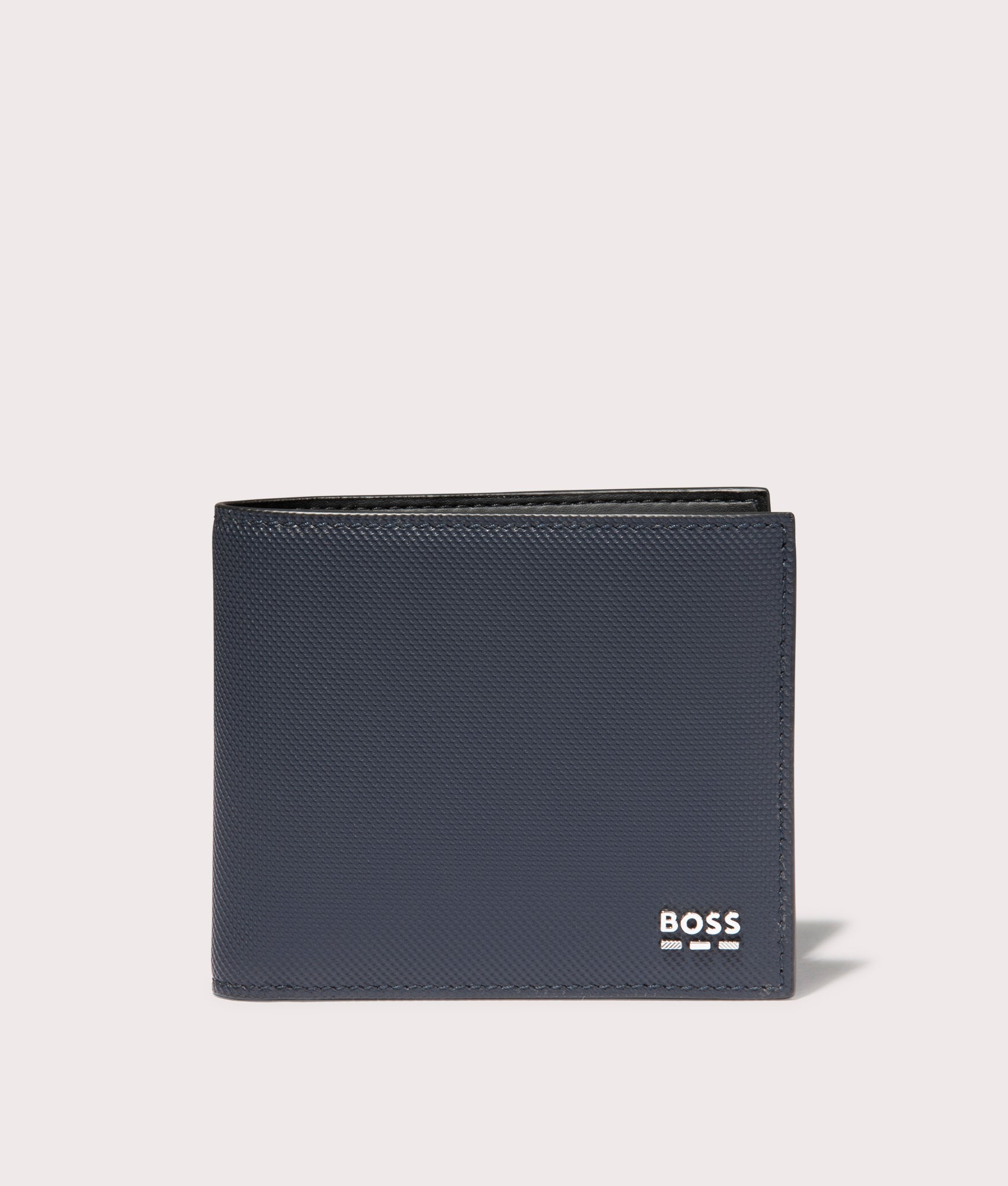 BOSS Jinko Wallet in Dark Blue at EQVVS. front shot.