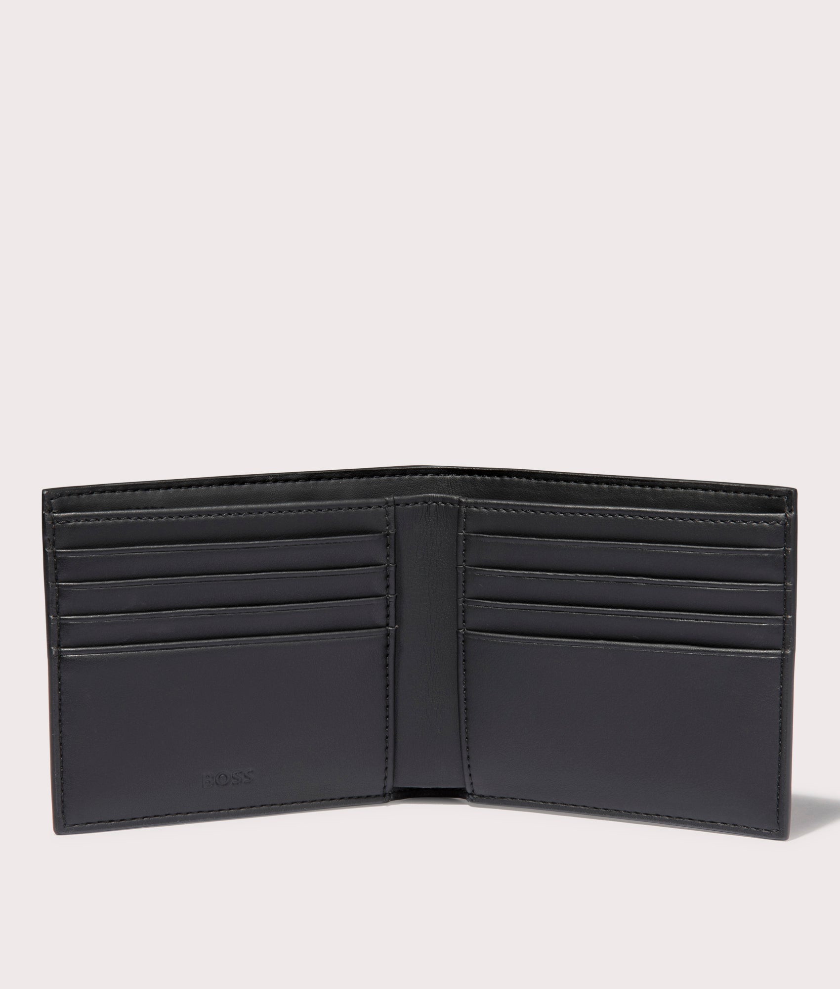 BOSS Jinko Wallet in Dark Blue at EQVVS. Open shot.
