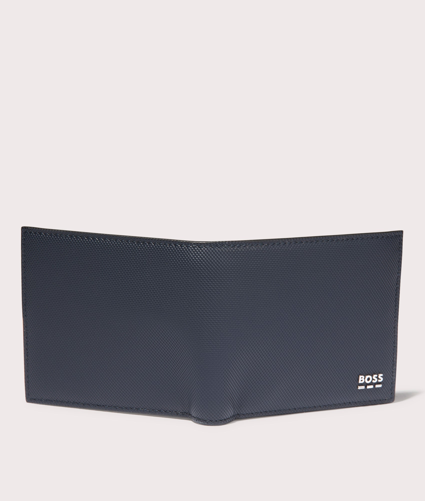 BOSS Jinko Wallet in Dark Blue at EQVVS. Open Back shot.