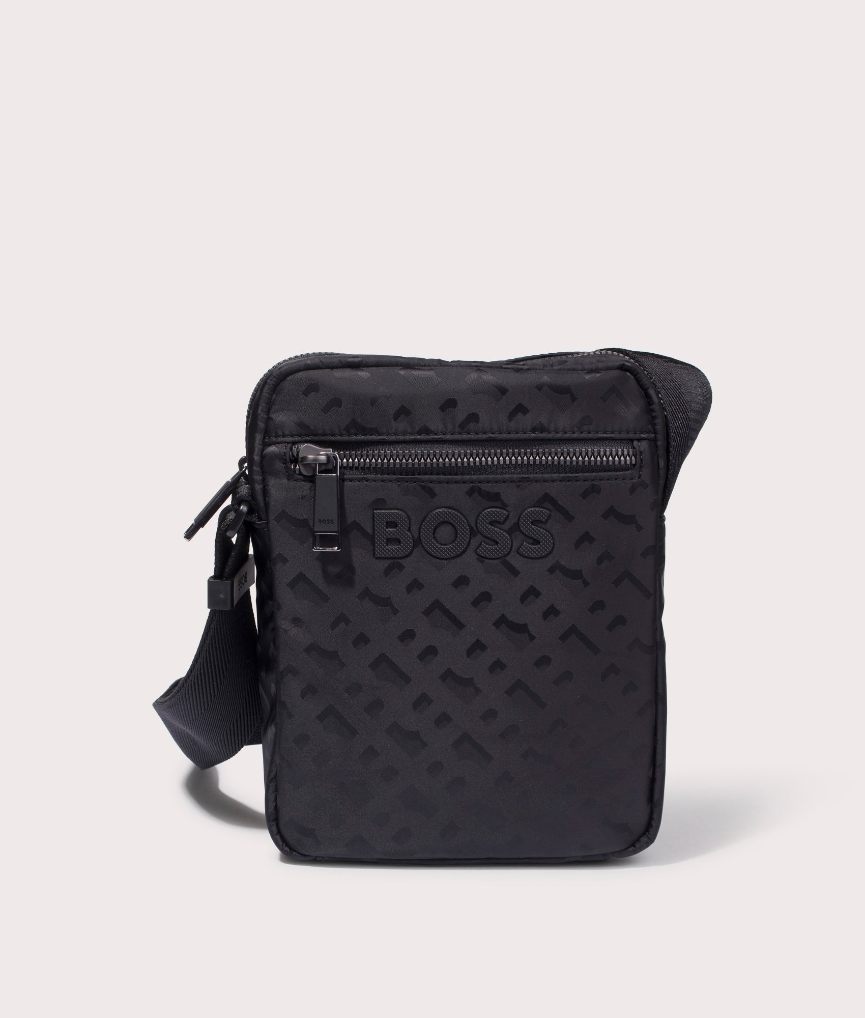 BOSS Catch 3.0 Bag in Black at EQVVS. Front Shot.