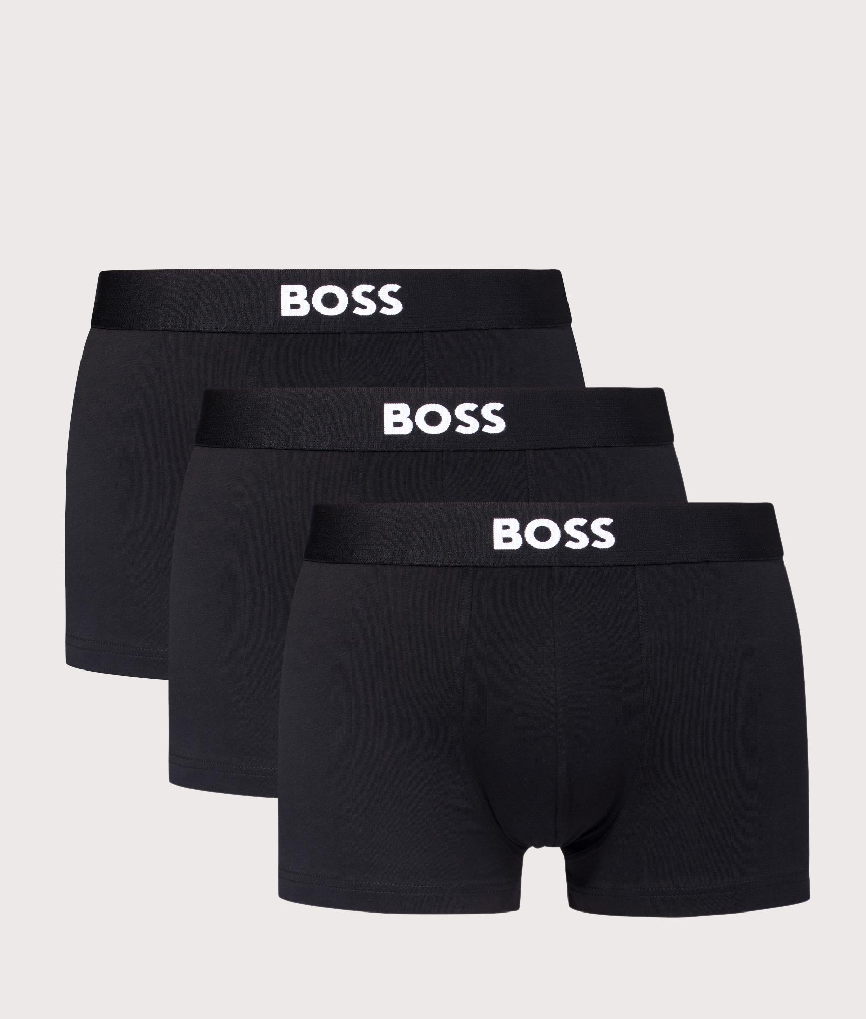 Boss, 3 Pack BOSS ONE Trunks, black, Eqvvs Menswear, front shot angle