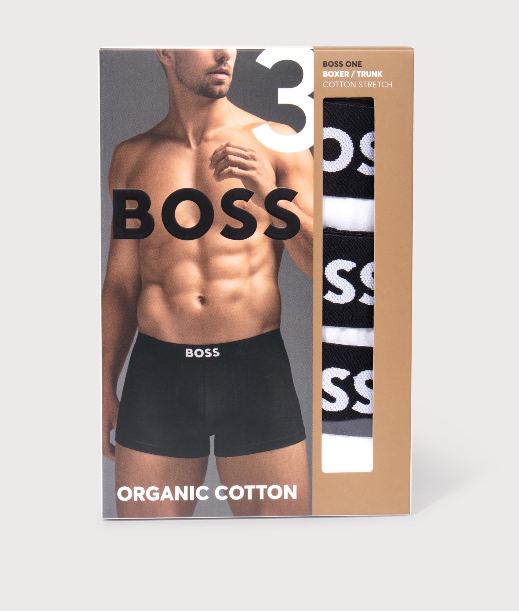 Boss, 3 Pack BOSS ONE Trunks, black, Eqvvs Menswear, box shot