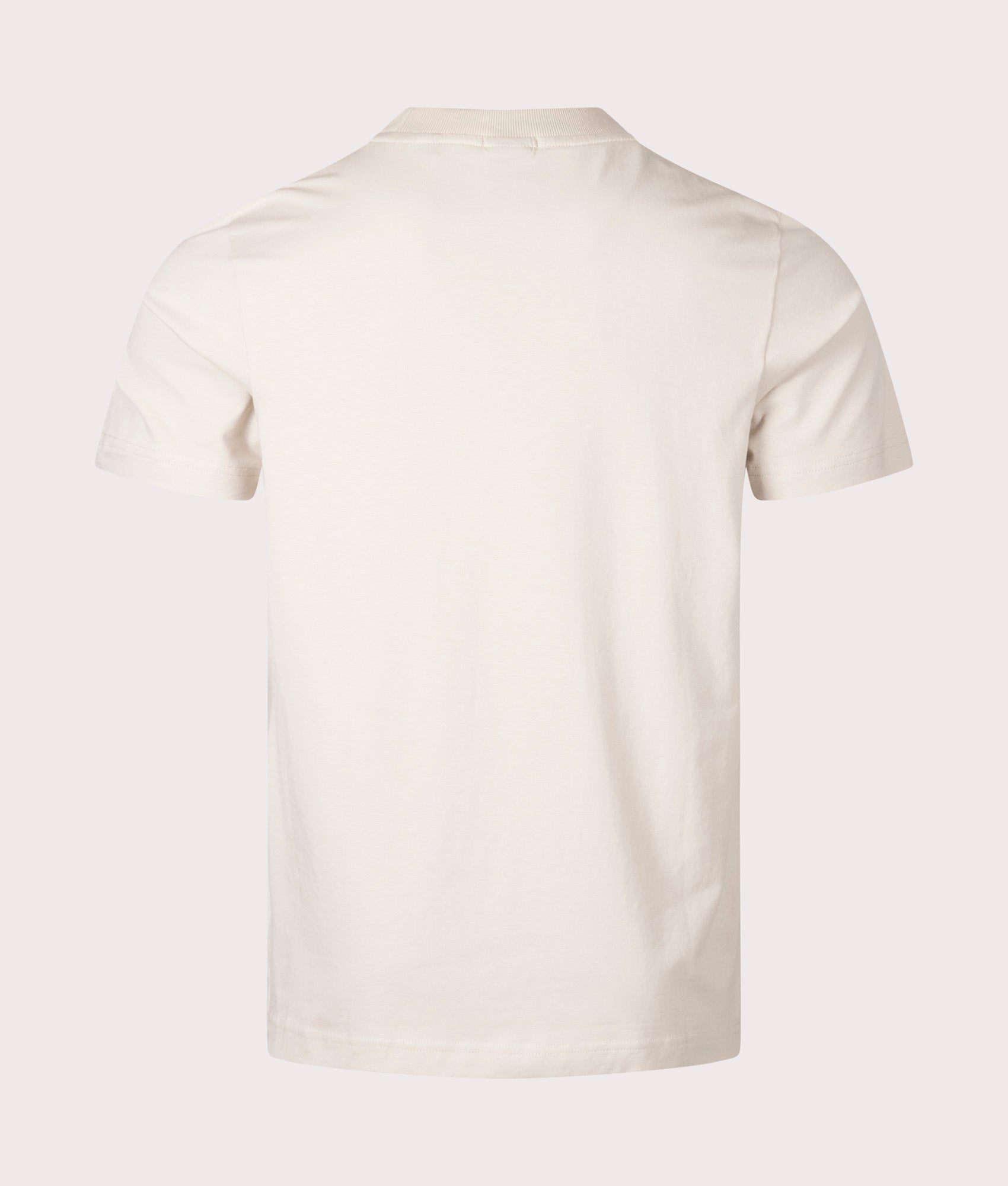 BOSS Crew Neck Tee T-Shirt in Open Beige. Shot at EQVVS. Back shot 