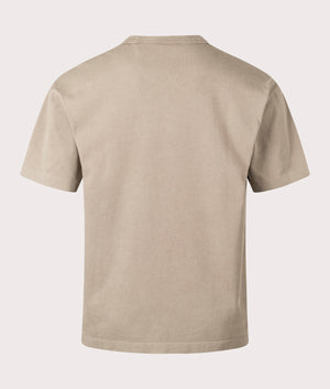 HUGO Docku T-Shirt in Medium Brown. Shot at EQVVS. Back shot