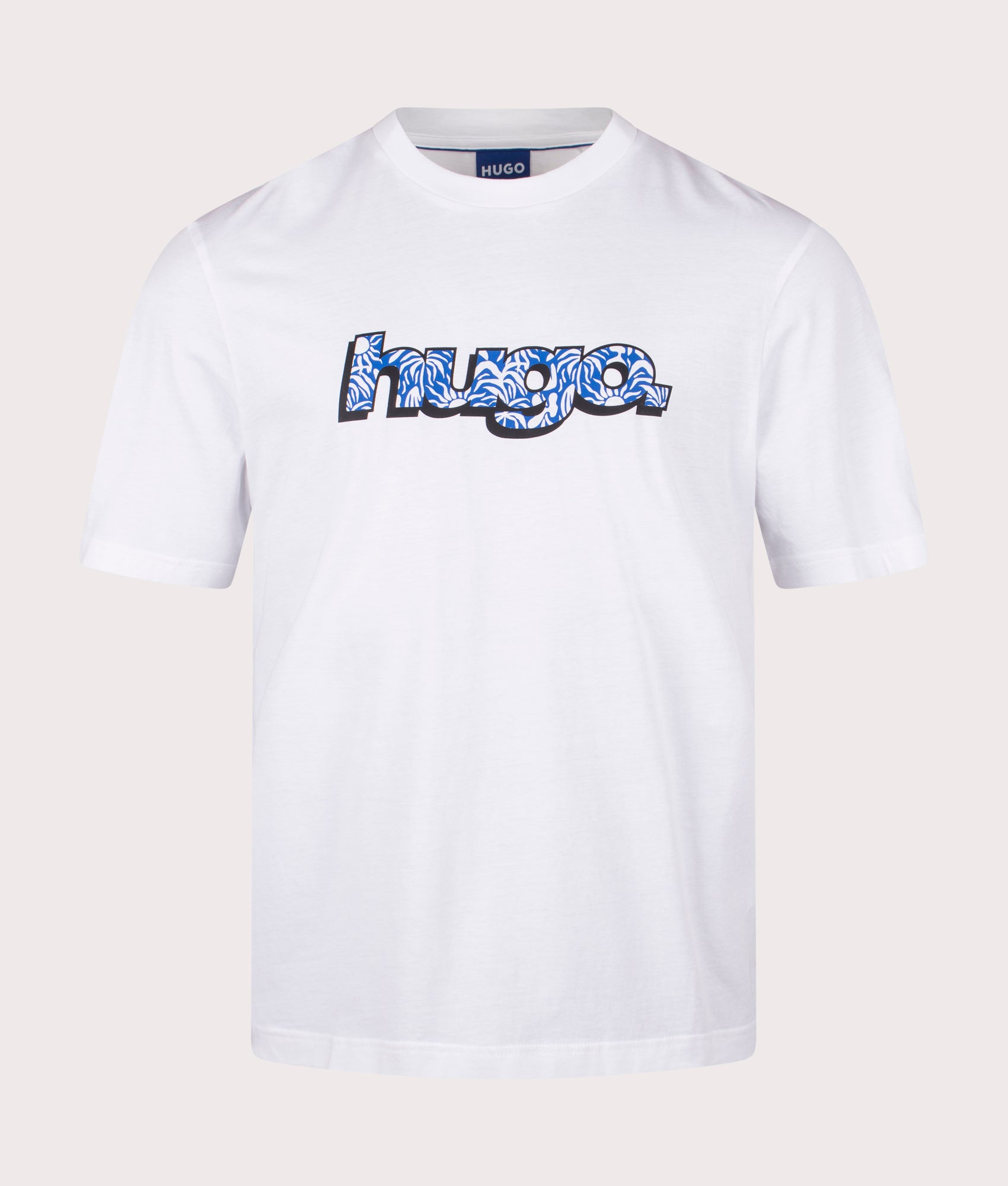 HUGO Nugibol T-Shirt in White. Shot at EQVVS.  Front shot