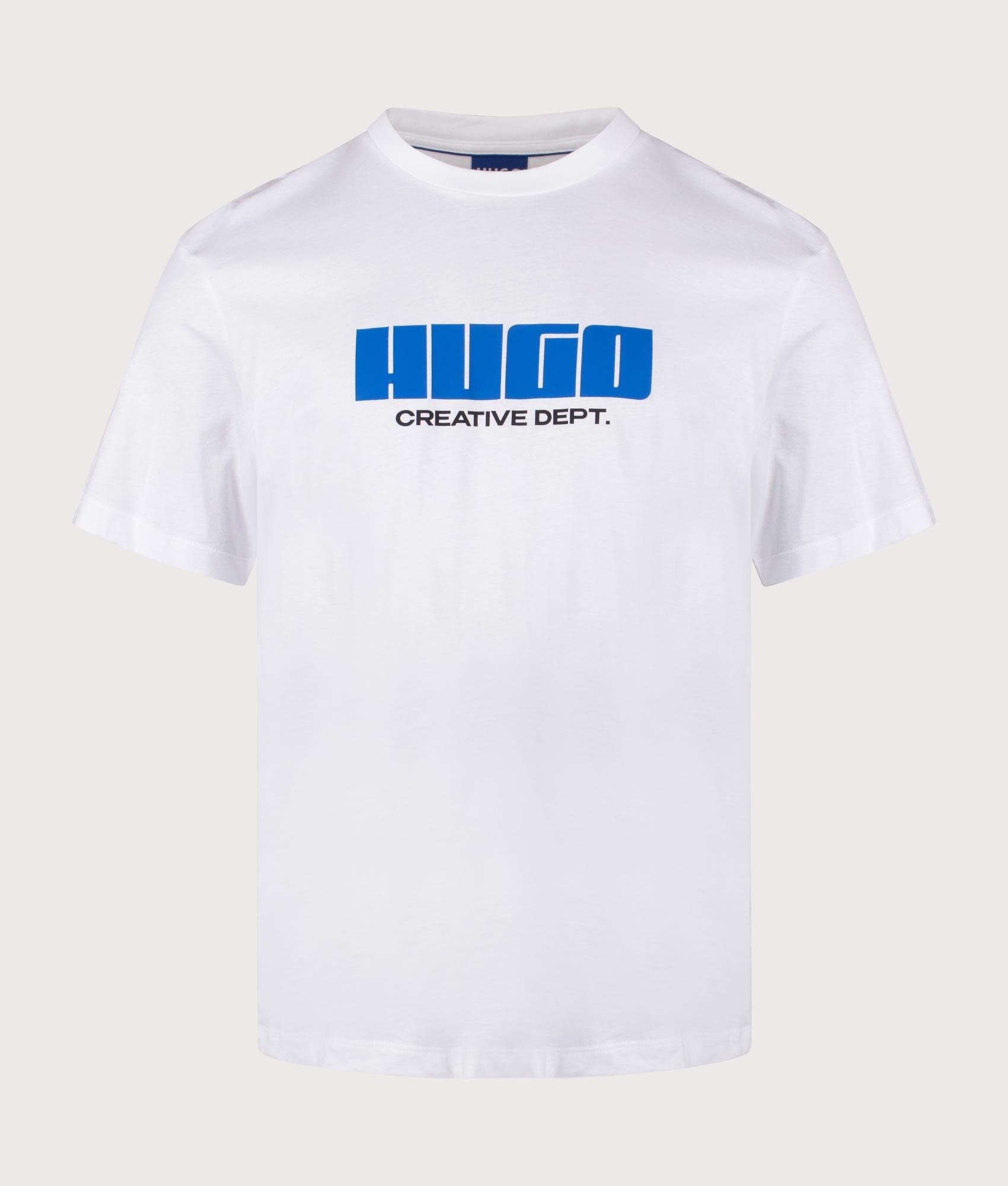 HUGO Newromi T-Shirt in White. Shot at EQVVS. Front shot. 