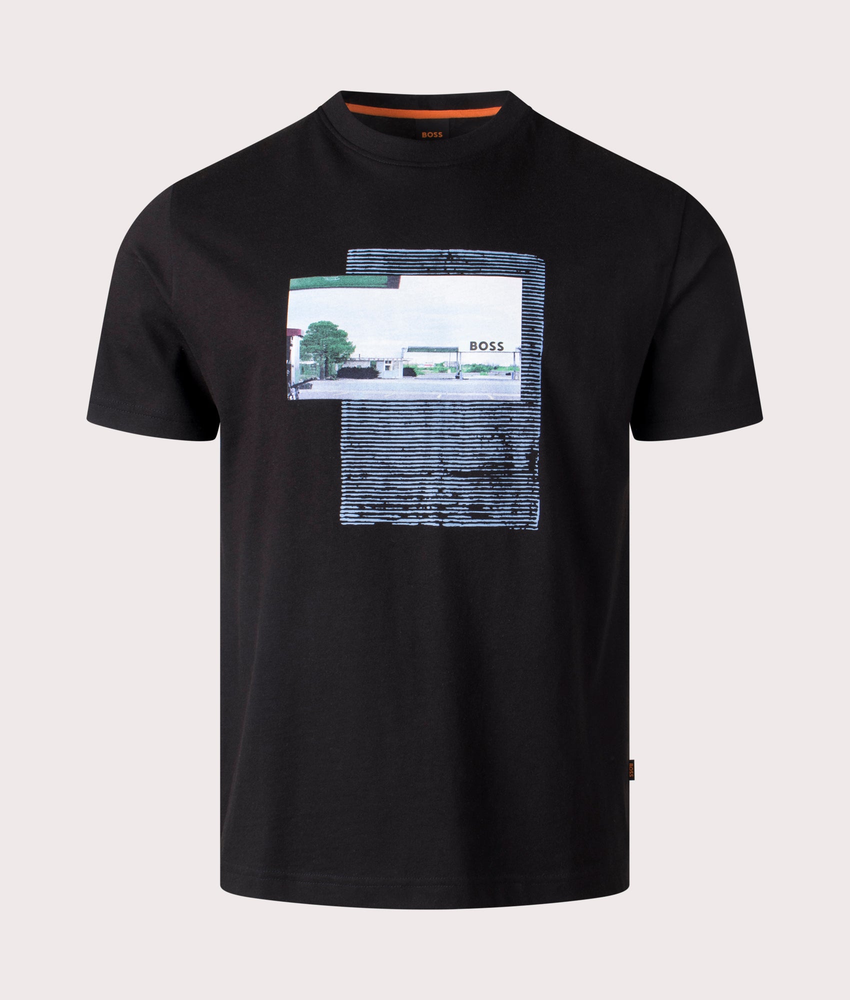 BOSS Ontheway T-Shirt in Black at EQVVS, Front Shot.