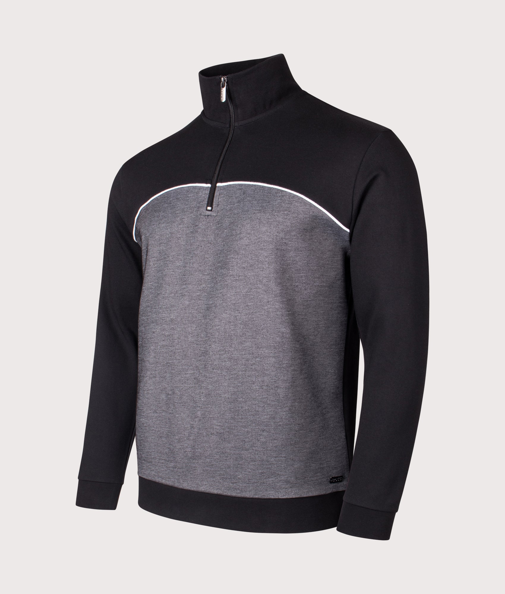 Quarter Zip Sweatshirt. Shot by EQVVS. Front anhgled shot.