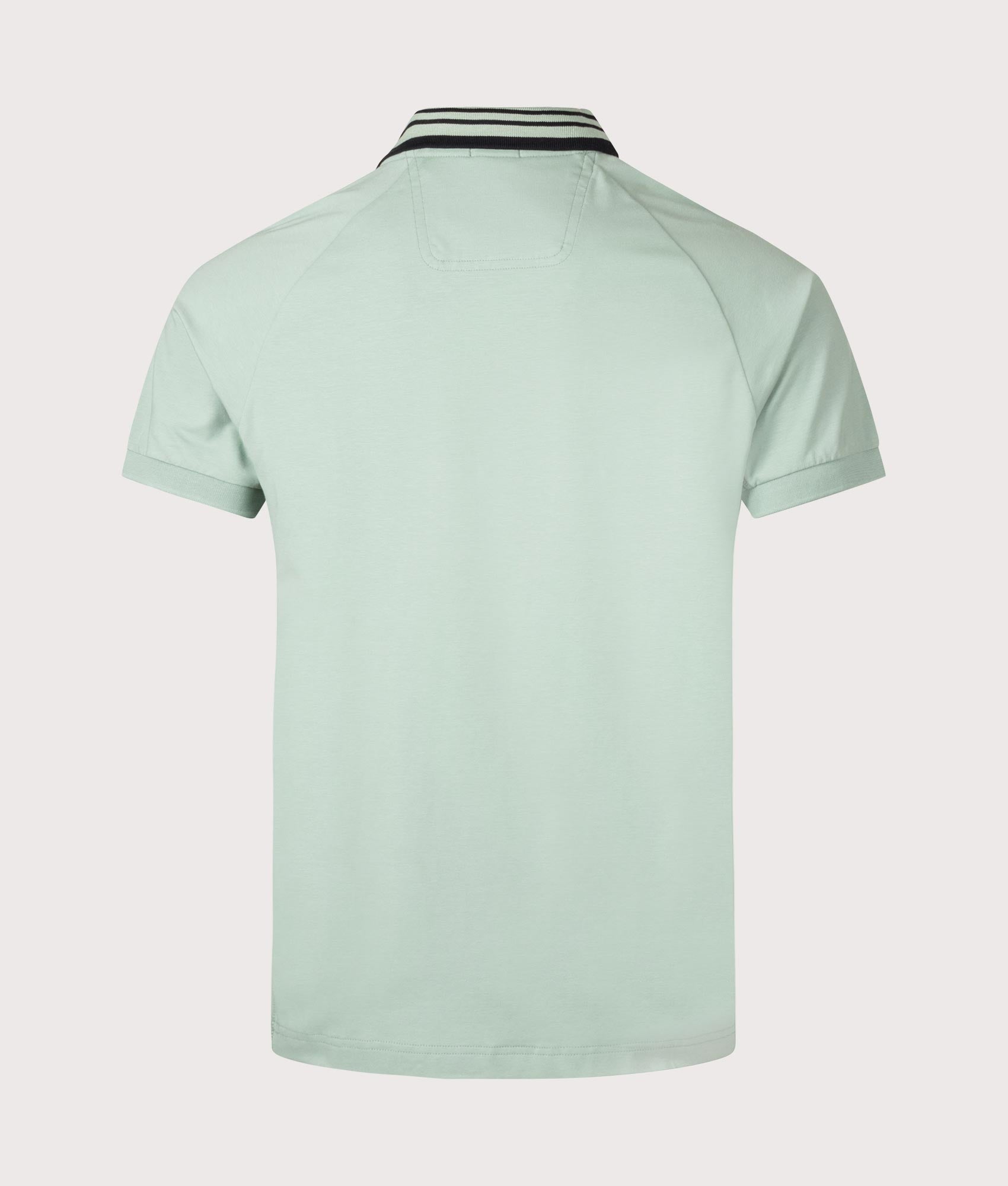 BOSS Paddy Rib Polo Shirt in Open Green. Shot at EQVVS.  Back shot. 