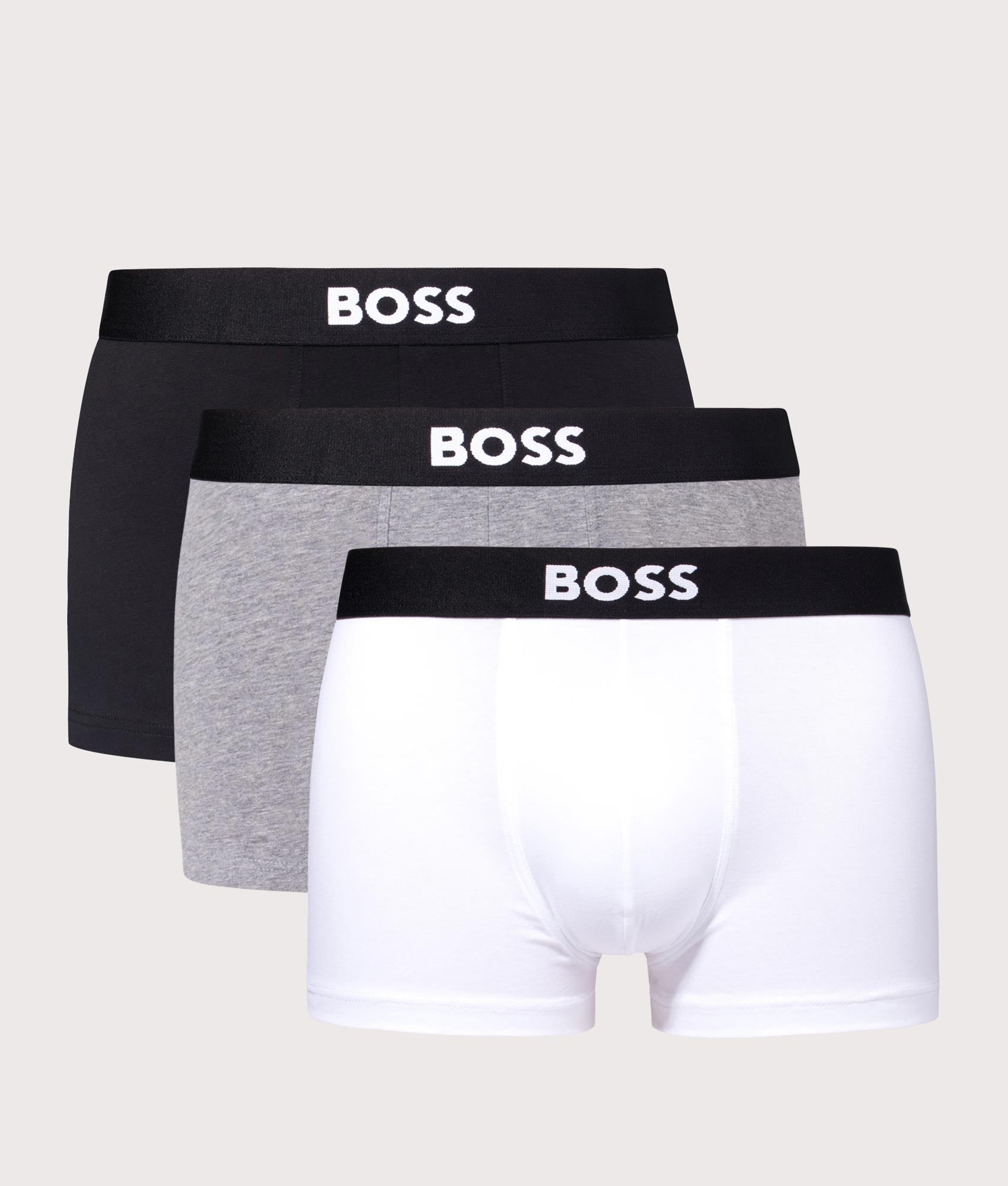 3 Pack BOSS ONE Trunks. Shot by EQVS. Front shot.