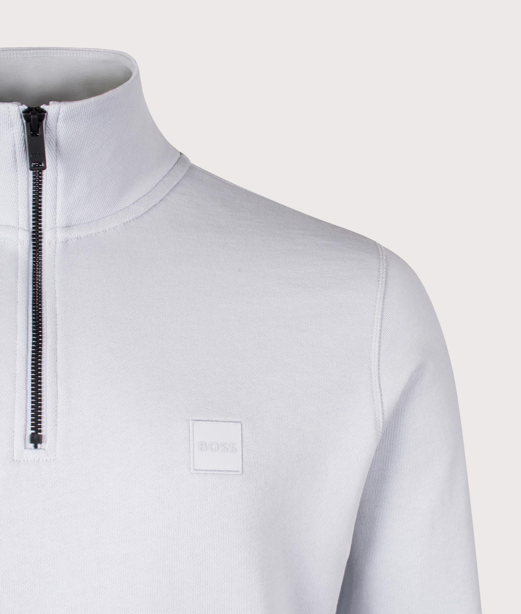 Quarter Zip Zetrust Sweatshirt. Shot by EQVVS. Detail shot.