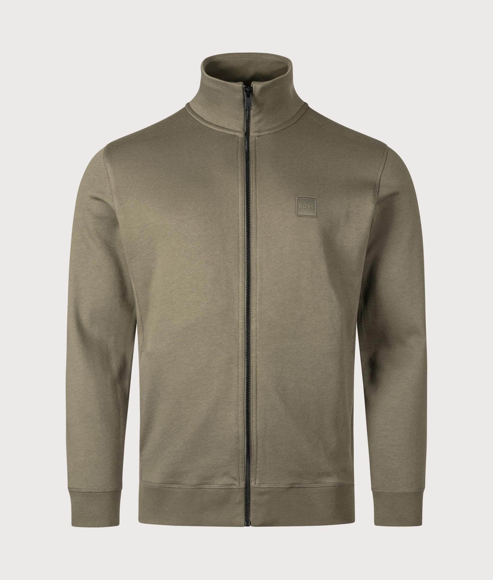 Relaxed Fit Zestart Zip Through Sweatshirt. Shot by EQVVS. Front shot.