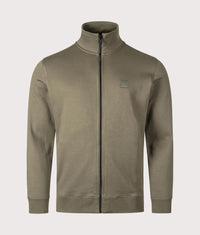 Relaxed Fit Zestart Zip Through Sweatshirt: 342 Open Green 