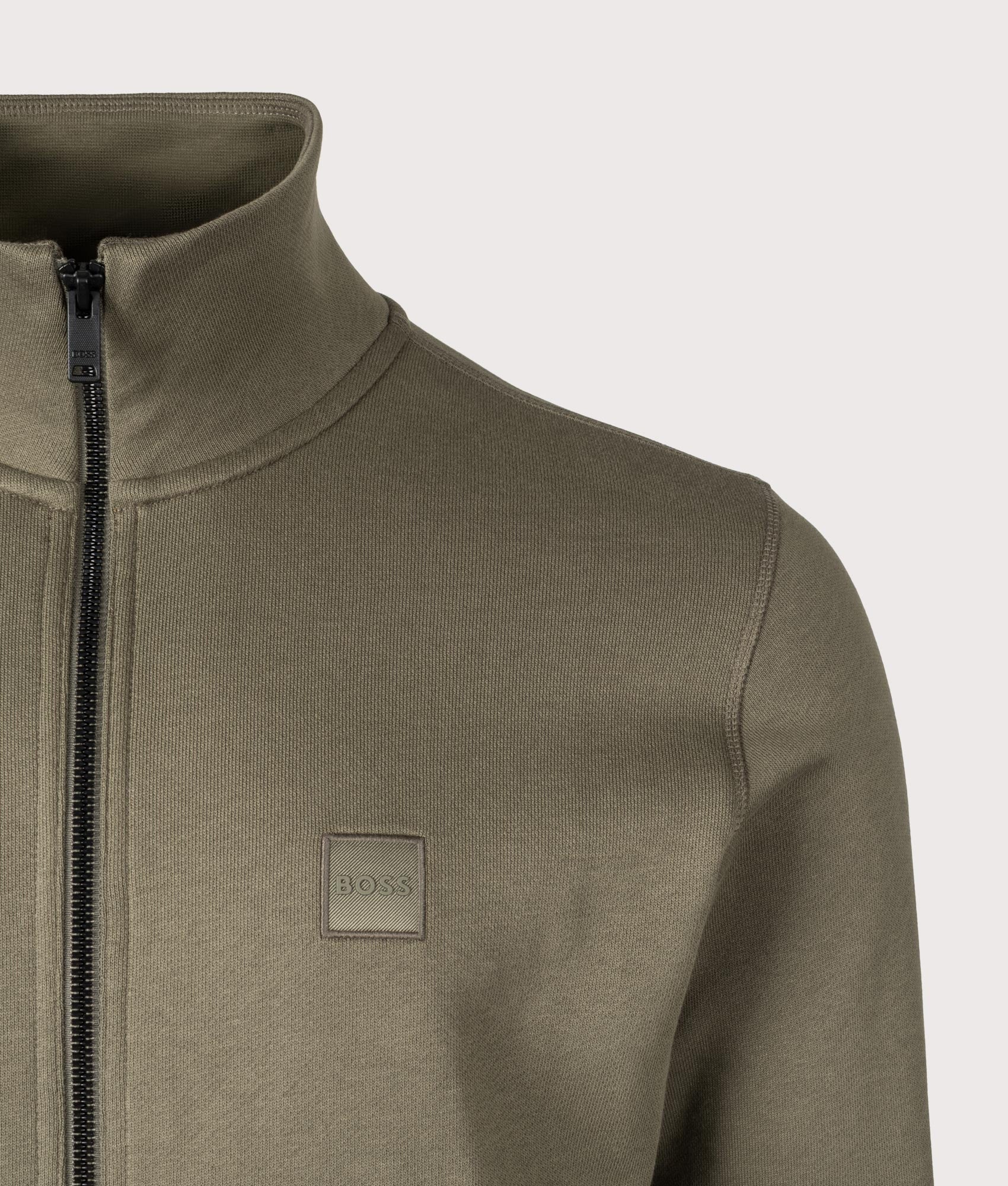 Relaxed Fit Zestart Zip Through Sweatshirt. Shot by EQVVS. Detail shot.
