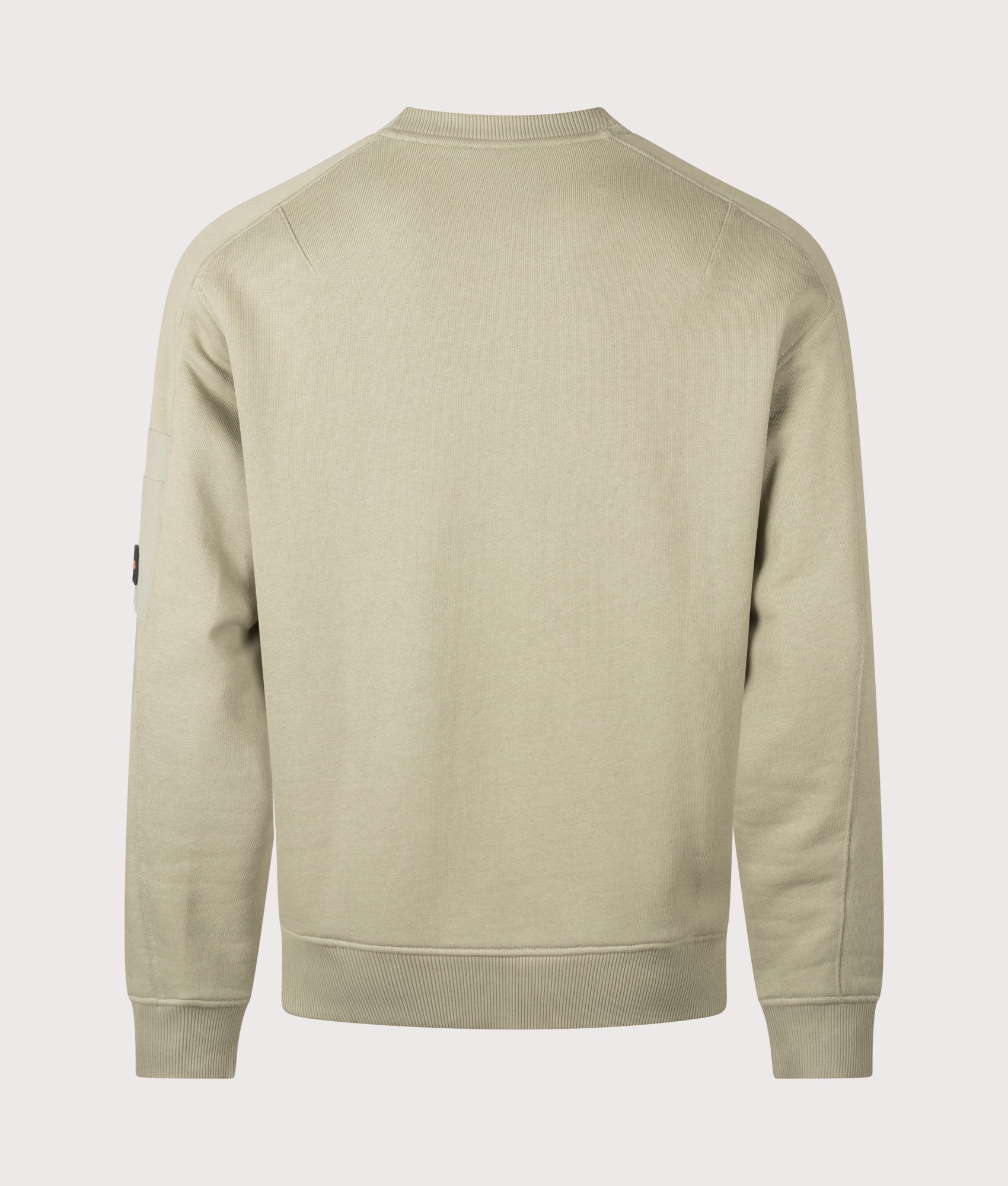 BOSS Relaxed Fit We Mixed Sweatshirt in Open Green at EQVVS Menswear. Back shot.