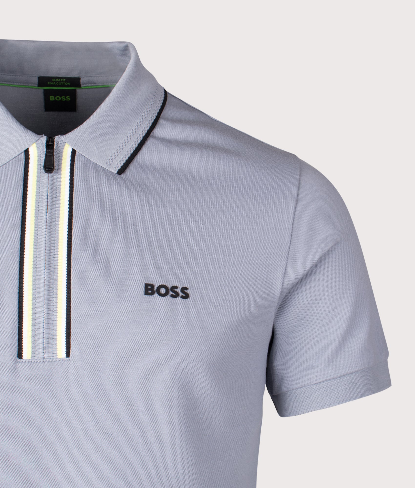 Zip Neck Philix Polo Shirt. Shot by EQVVS. Detail shot.