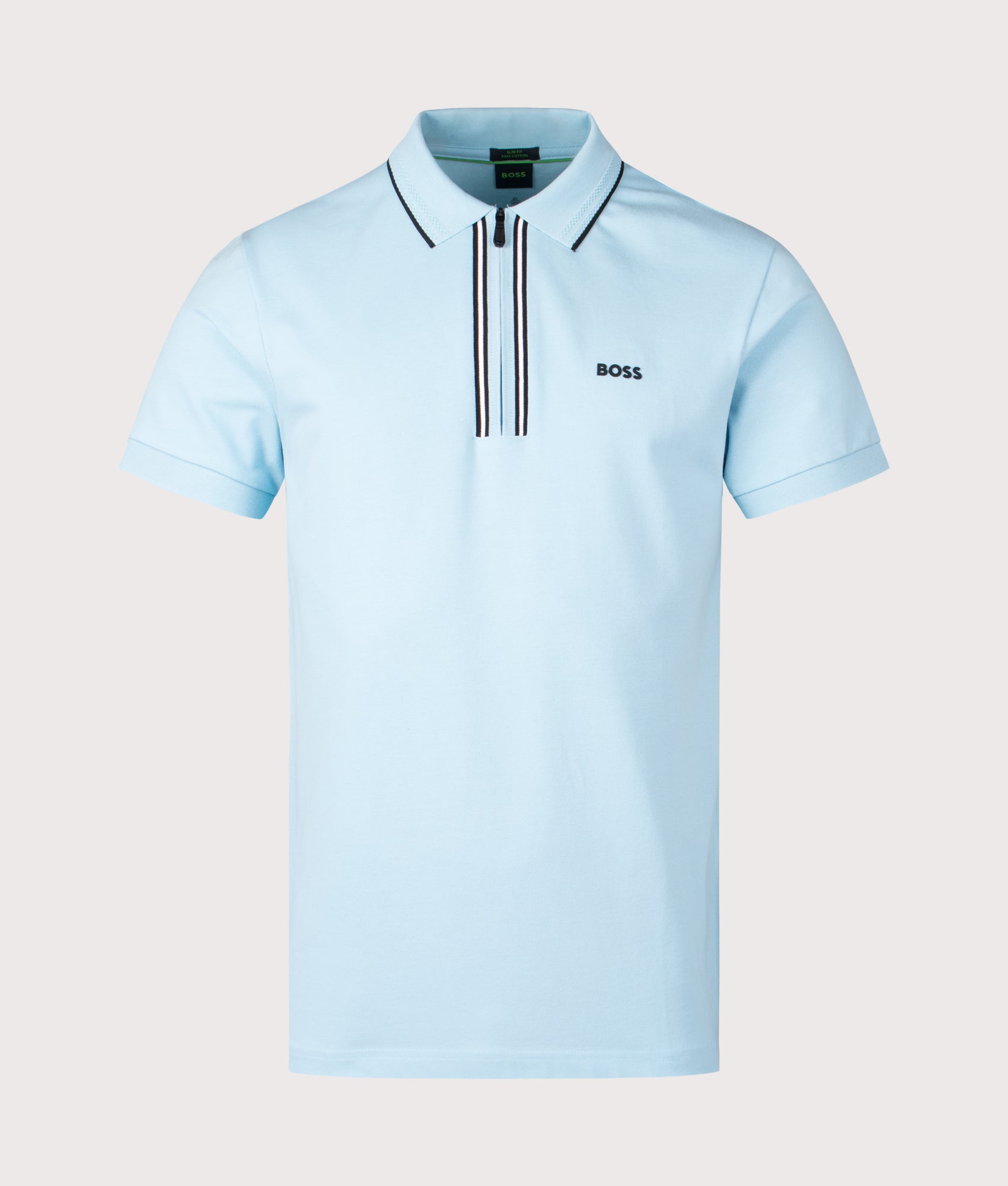 Zip Neck Philix Polo Shirt. Shot by EQVVS. Front shot.