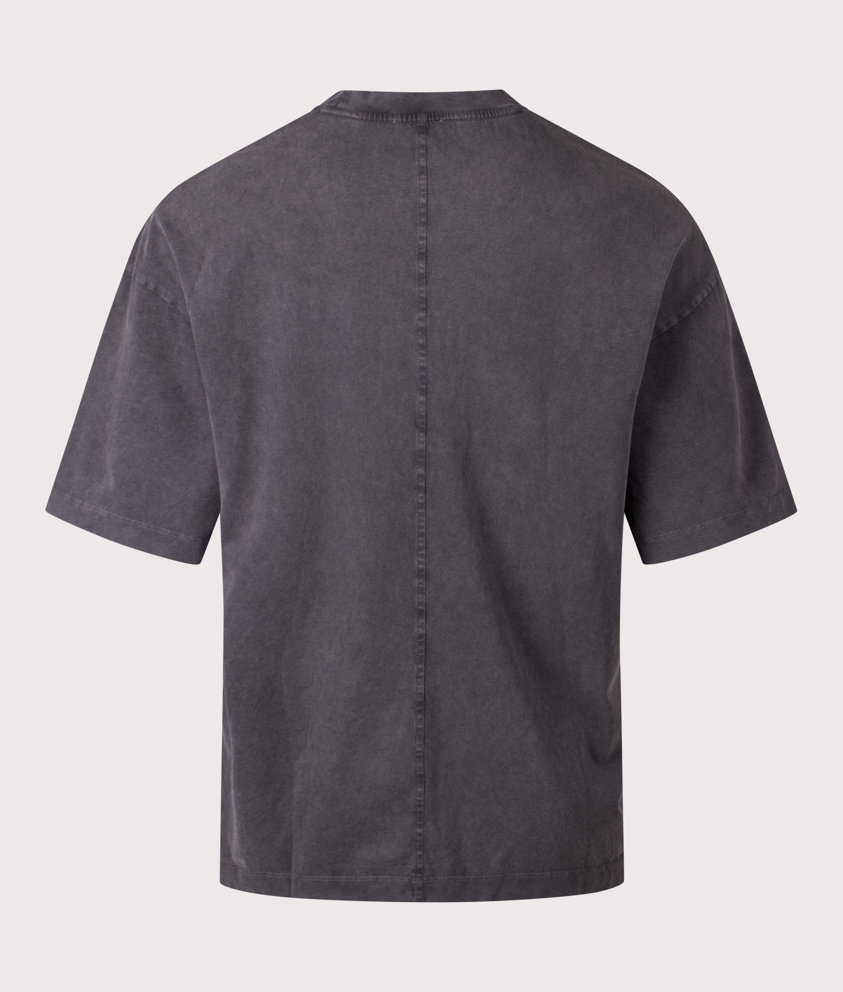 HUGO Oversized Delw T-shirt in Charcoal at EQVVS Menswear. Back shot.
