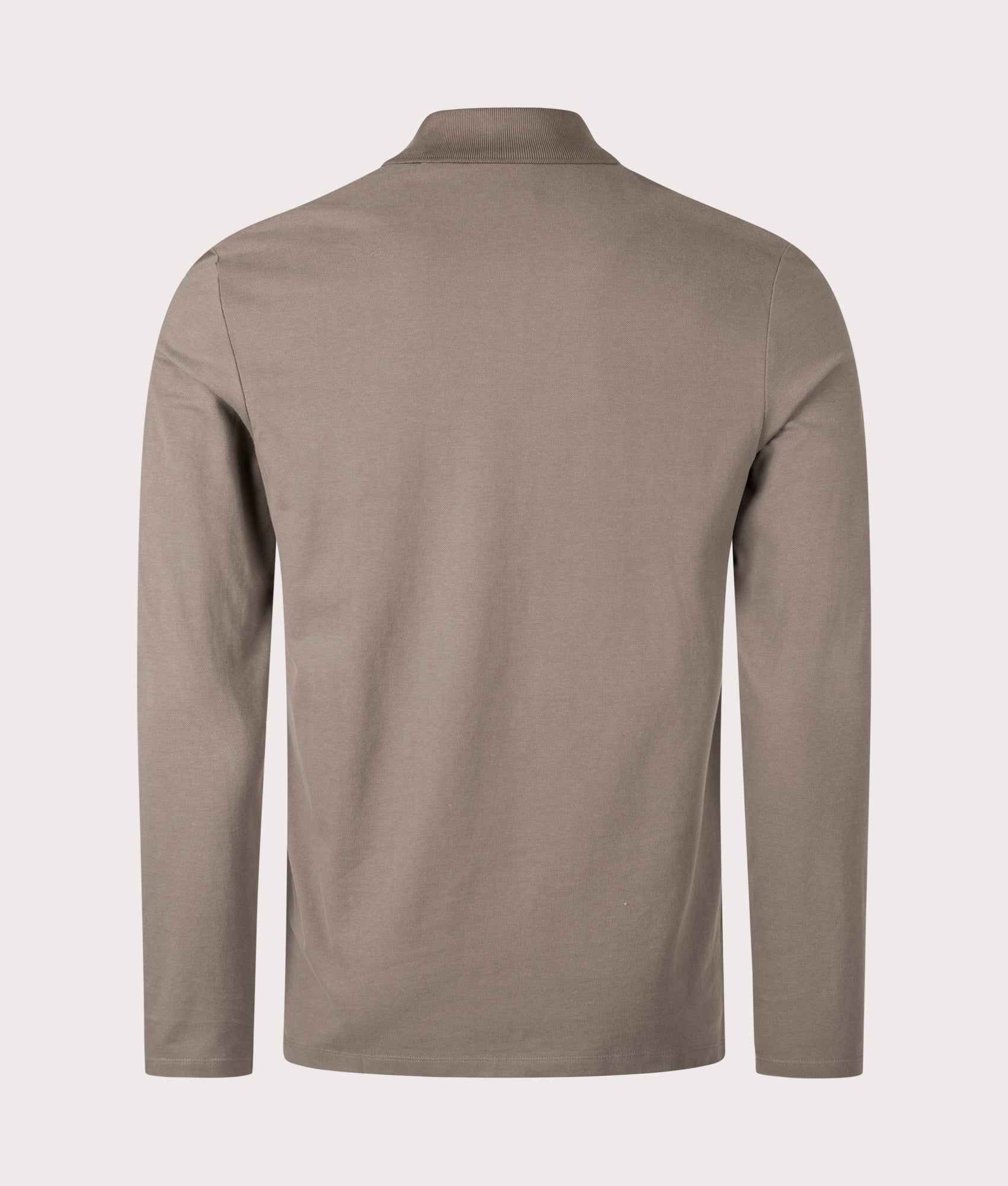 Long Sleeve Donoslong Polo Shirt in Medium Grey | HUGO | EQVVS | Back shot 