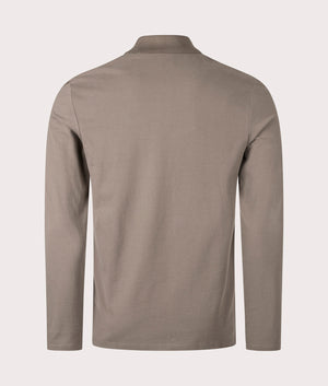 Long Sleeve Donoslong Polo Shirt in Medium Grey | HUGO | EQVVS | Back shot 