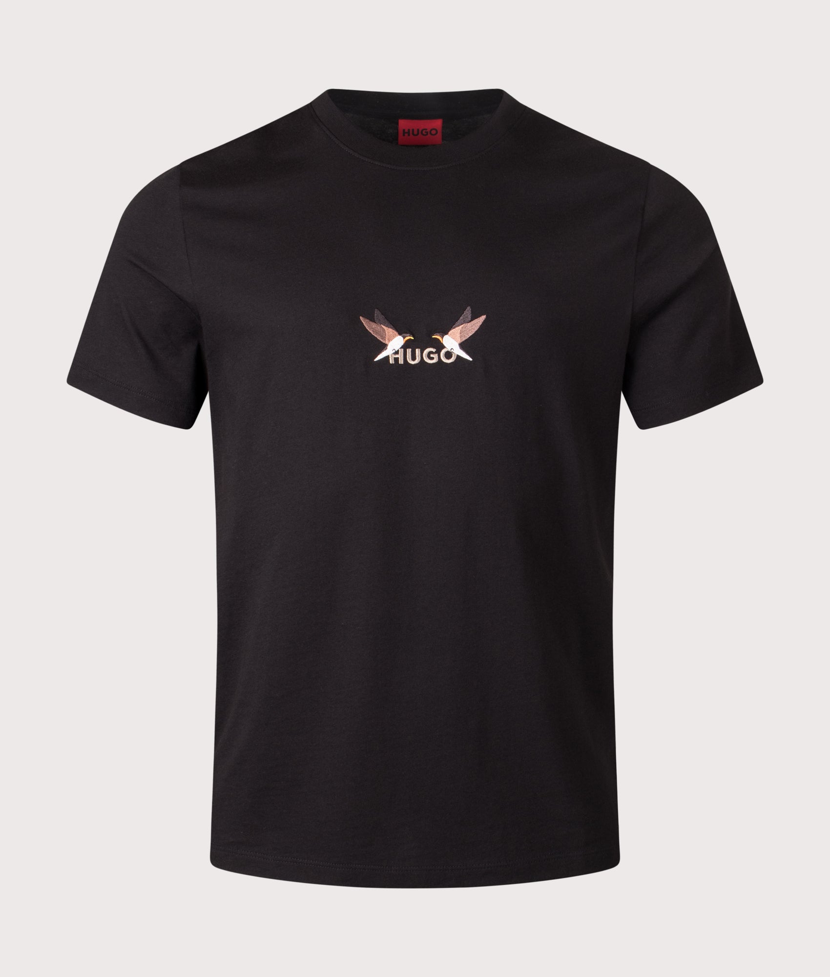 Dugolini T-Shirt in Black. 100% Cotton | HUGO | EQVVS | Front shot 