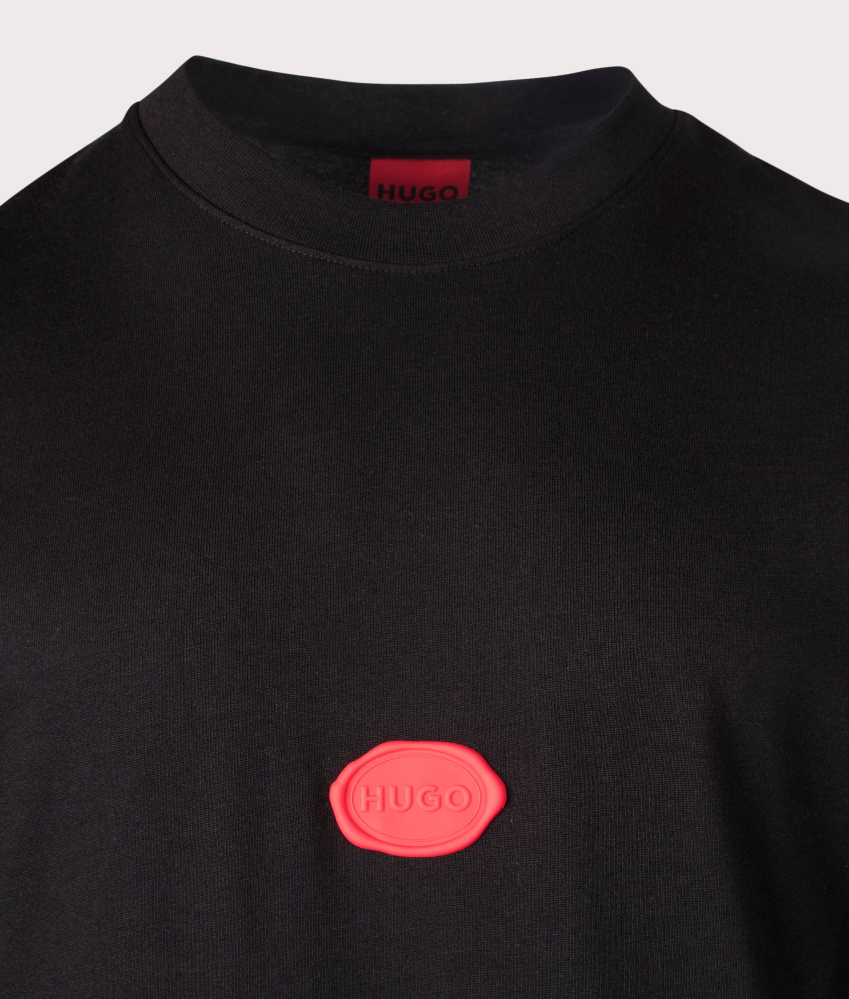 Relaxed Fit Divis T-Shirt by Hugo in Black. Shot by EQVVS. Detail shot.