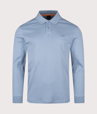 Piqué Interlock Long Sleeve Polo Shirt: 451 Light/Pastel Blue 