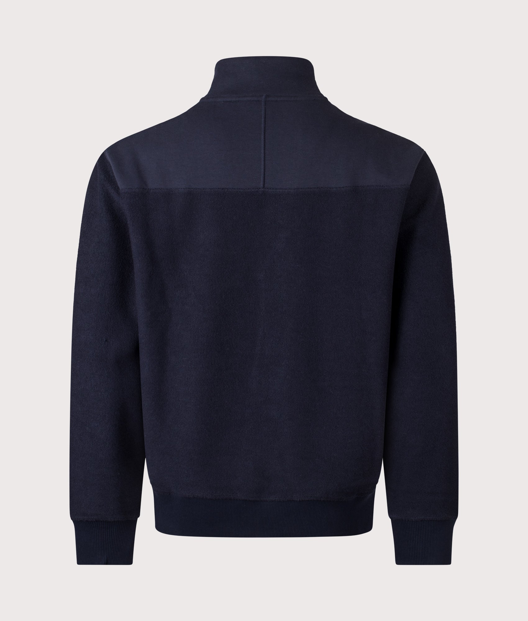 Winterbrust Quarter Zip Sweatshirt in Dark Blue | BOSS | EQVVS | Back shot