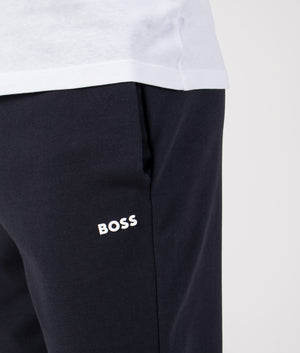 Regular Fit Zone Track Pants in Dark Blue | BOSS | EQVVS | Front detail model shot