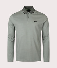 Long Sleeve League Plisy Polo Shirt: 358 Open Green 