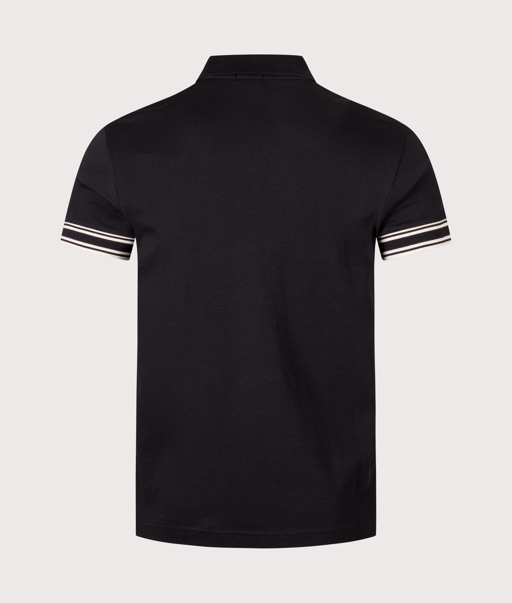 Slim Fit Zone Polo Shirt in Black | 100% Cotton | BOSS | EQVVS | Back shot 