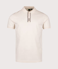 Zip Neck Paddy Polo Shirt: 131 Open White 