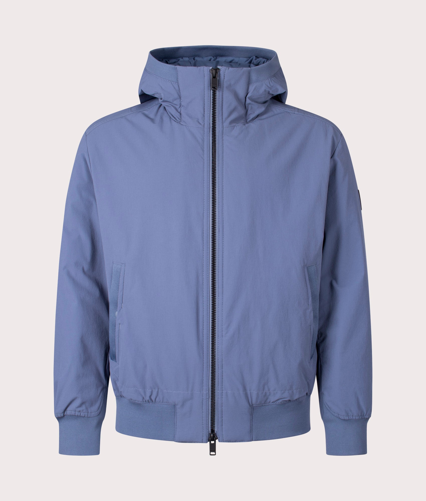 BOSS Opineer Jacket in Open Blue at EQVVS Menswear. Front shot.