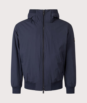 BOSS Opineer Jacket in Darke Blue at EQVVS Menswear. Front shot.  
