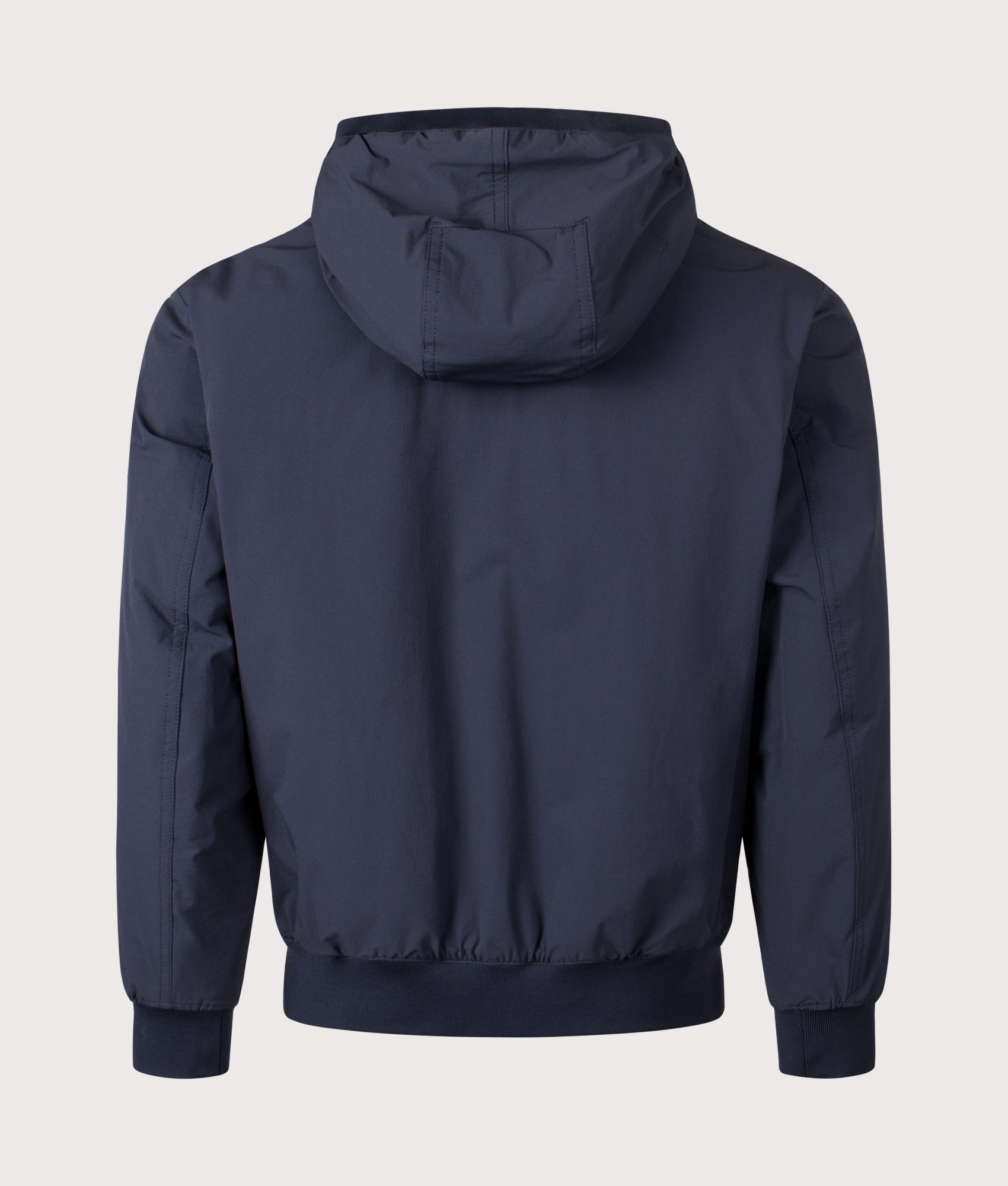 BOSS Opineer Jacket in Darke Blue at EQVVS Menswear. Back shot.