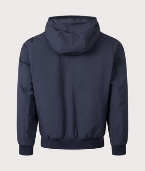 BOSS Opineer Jacket in Darke Blue at EQVVS Menswear. Back shot.