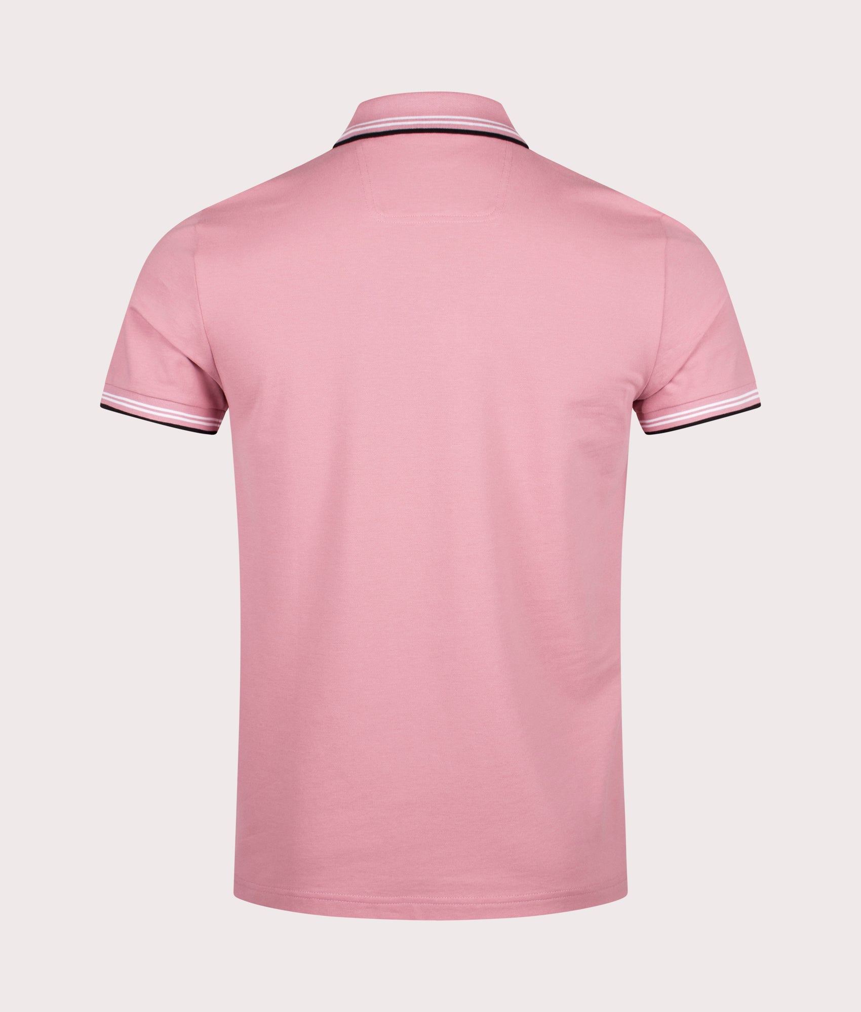 Slim Fit Paul Polo Shirt by BOSS in Open Pink. Shot by EQVVS. Back shot.
