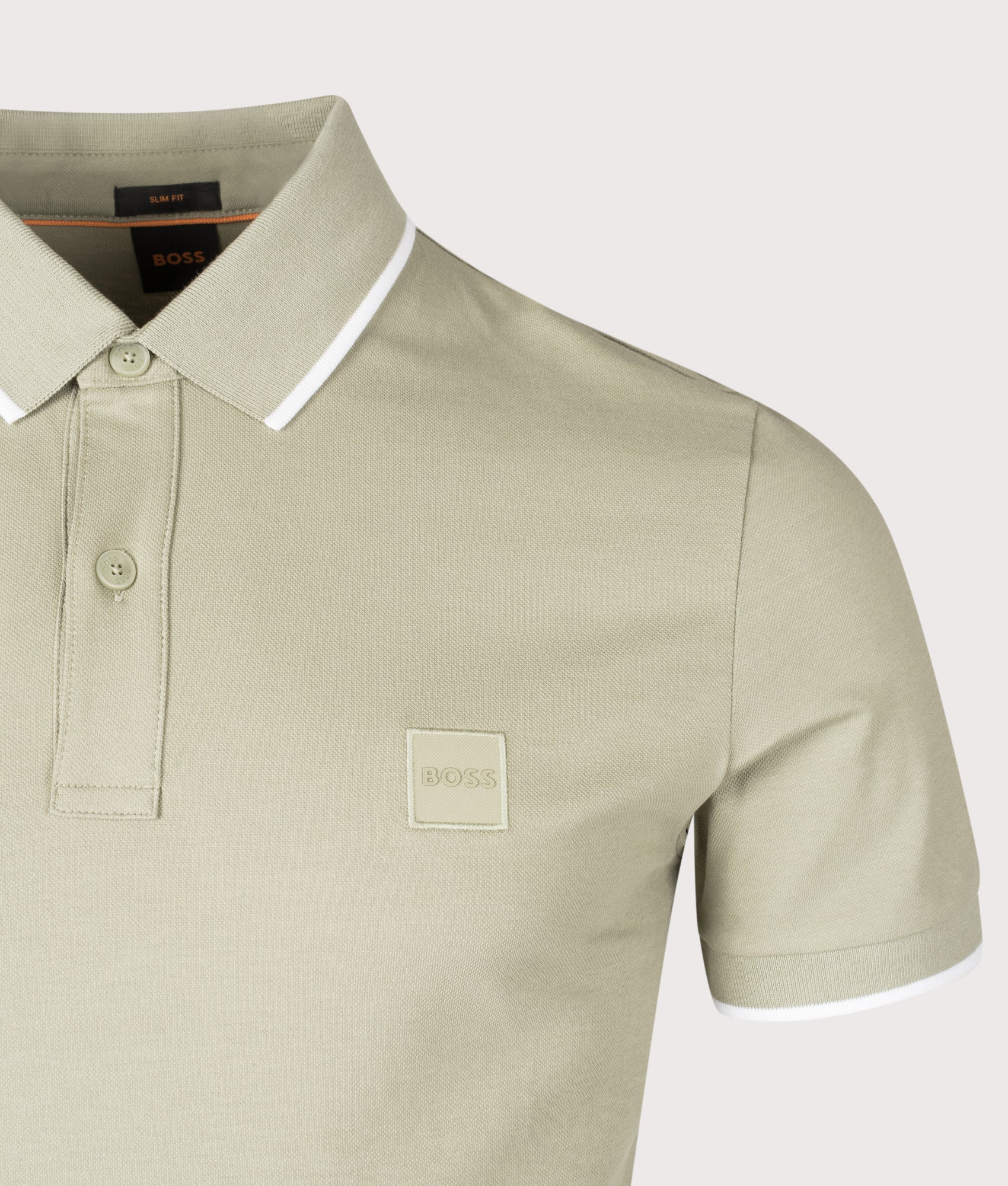 Slim Fit Passertip Polo Shirt. Shot by EQVVS. Detail shot.