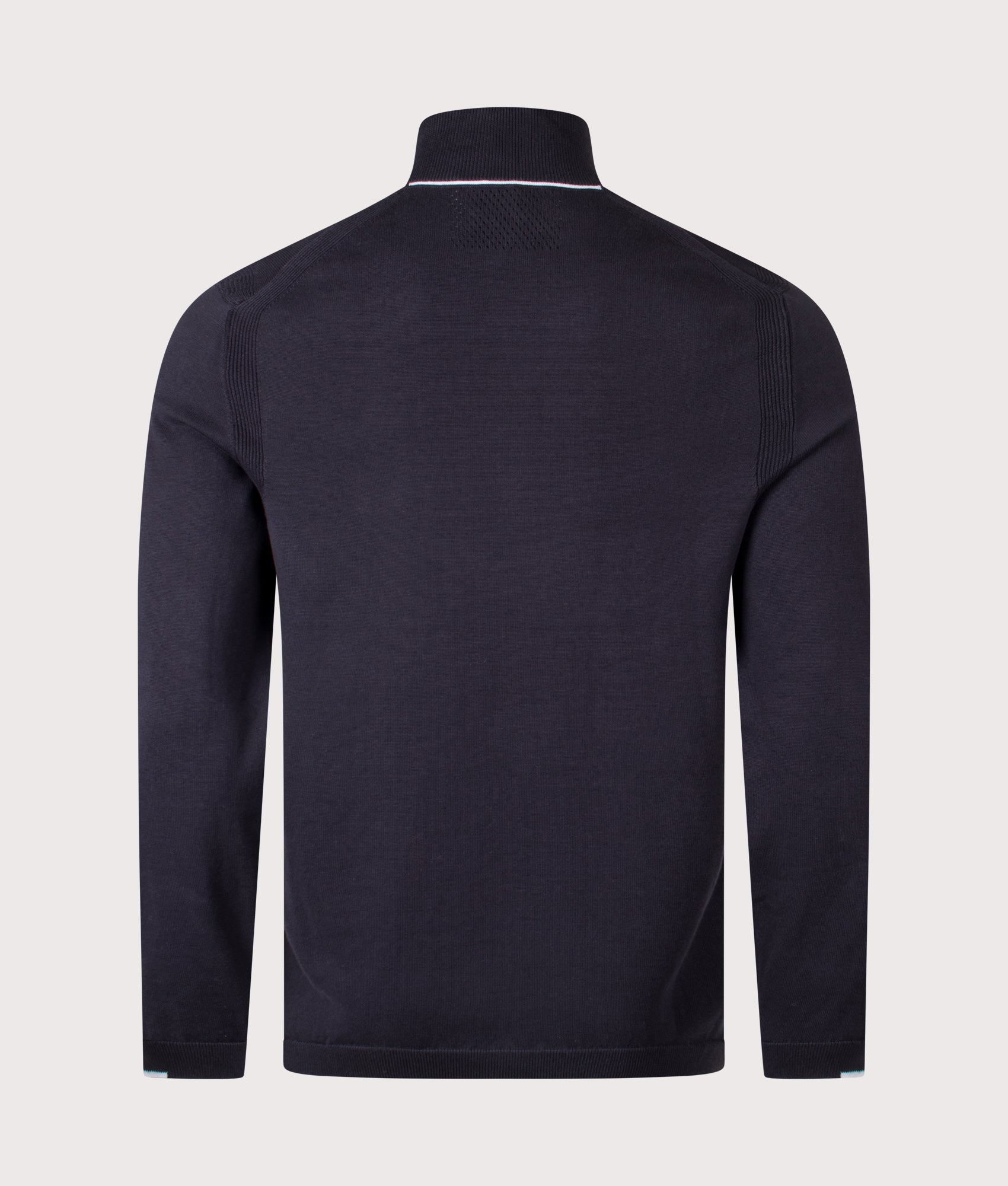 Ever X Quarter Zip Sweatshirt in Dark Blue | 100% Cotton | BOSS | EQVVS |  Back shot 